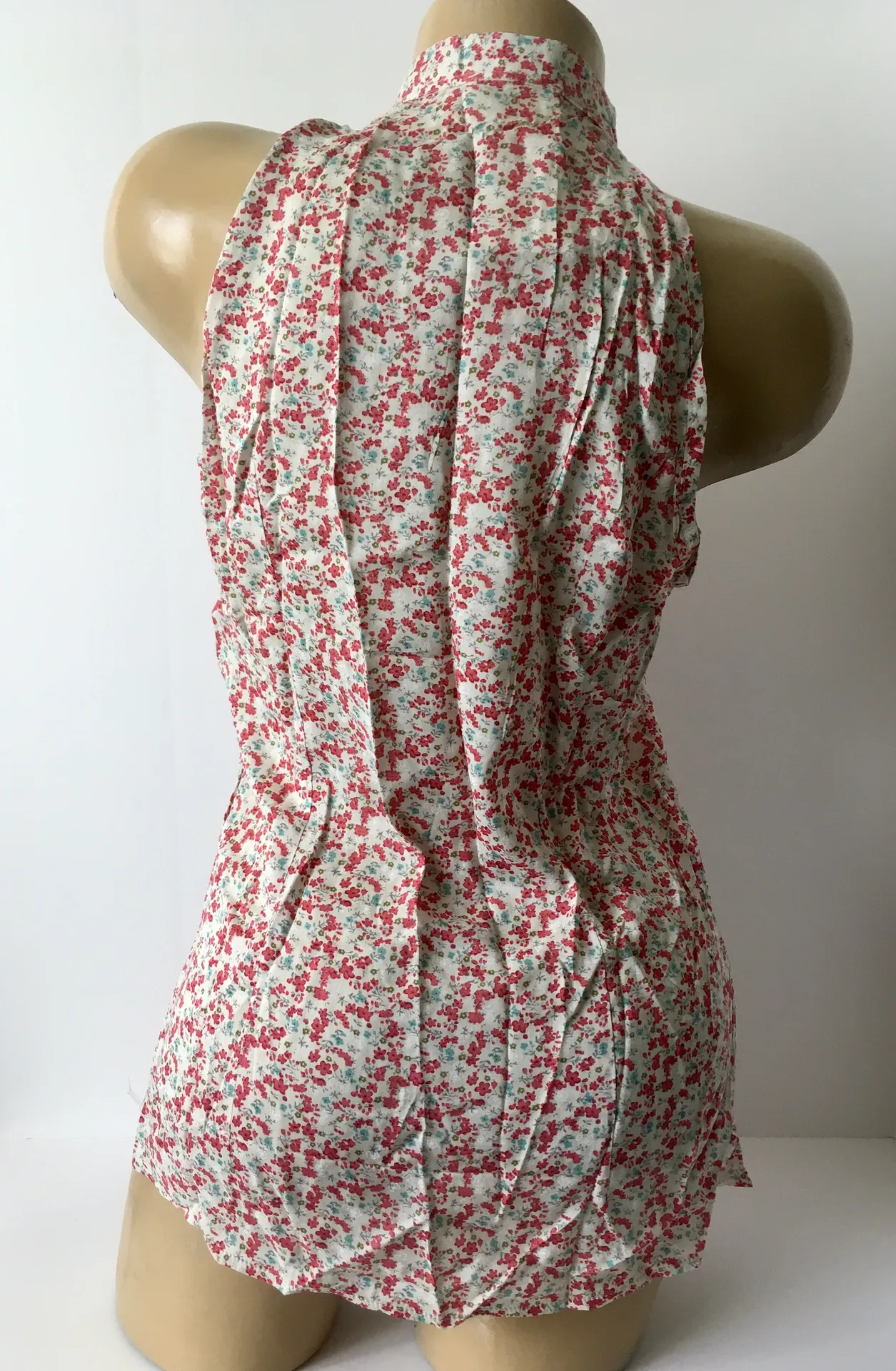 Red Floral Blouse, Large - Image 4