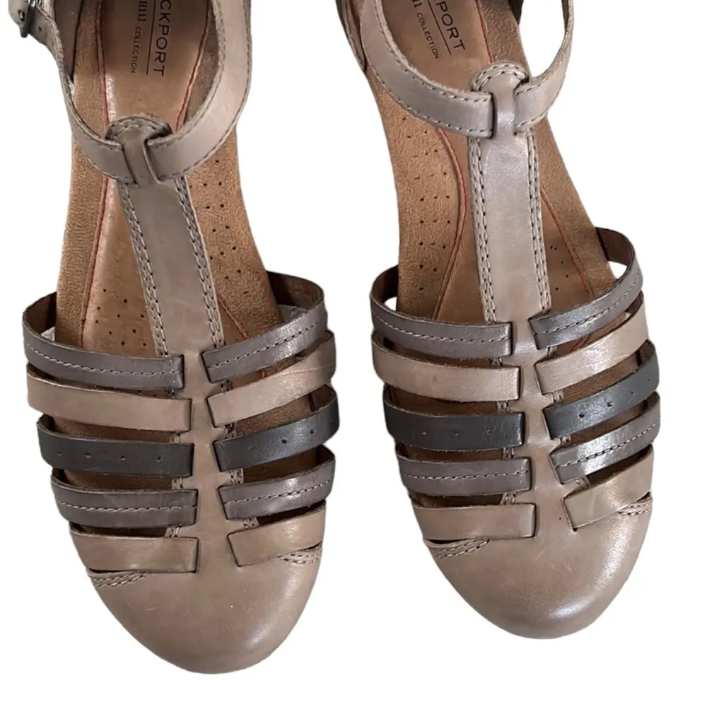 EUC Rockport Leather Sandals Size 9.5 Wide Width - Image 3