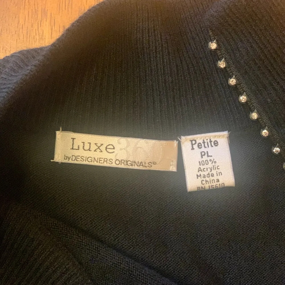 Luxe 360 sweater women’s petite large black rhinestone zipper 3/4 sleeve soft Size undefined - Image 4