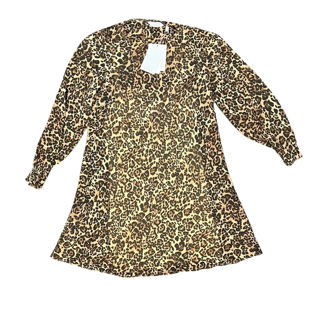 NEW & Other Stories Cheetah Leopard Printed Floaty A-Line Mini Dress 6 NWT - Image 5
