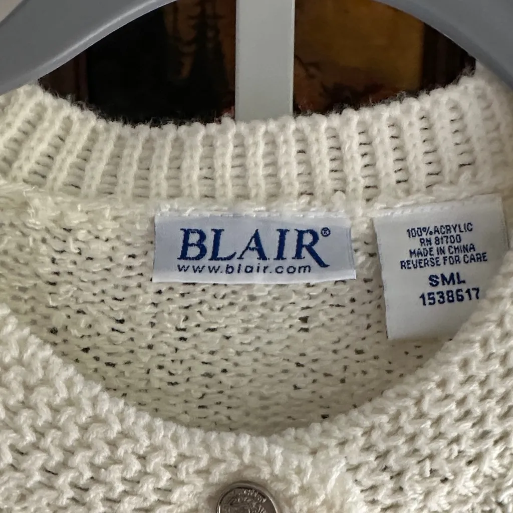 Vintage Cream Button-Up Cardigan - Image 2