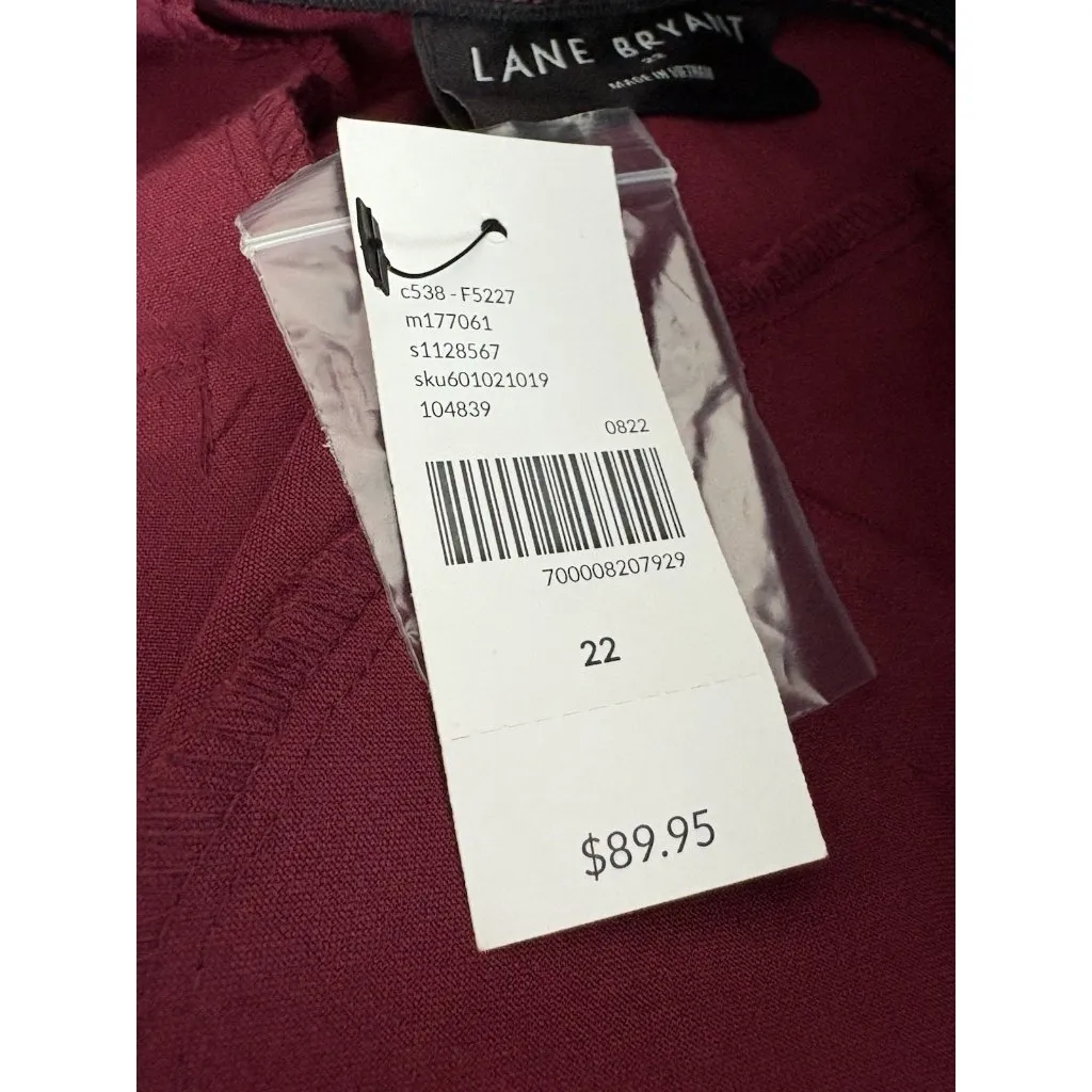 *New Lane Bryant The Perfect Drape Wide Leg Pant Womens Sz 22 High Rise Acadamia - Image 6