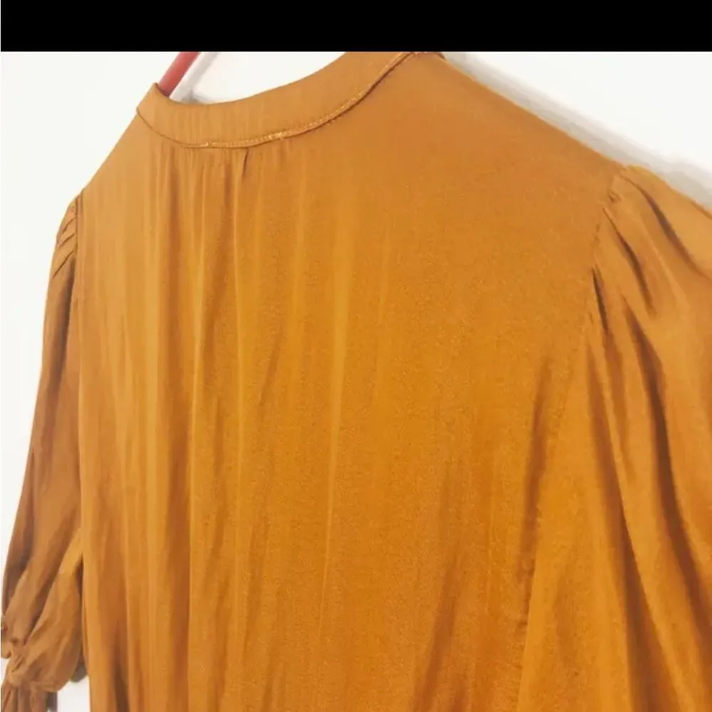 Skies are blue silky burnt orange maxi dress small - Image 8