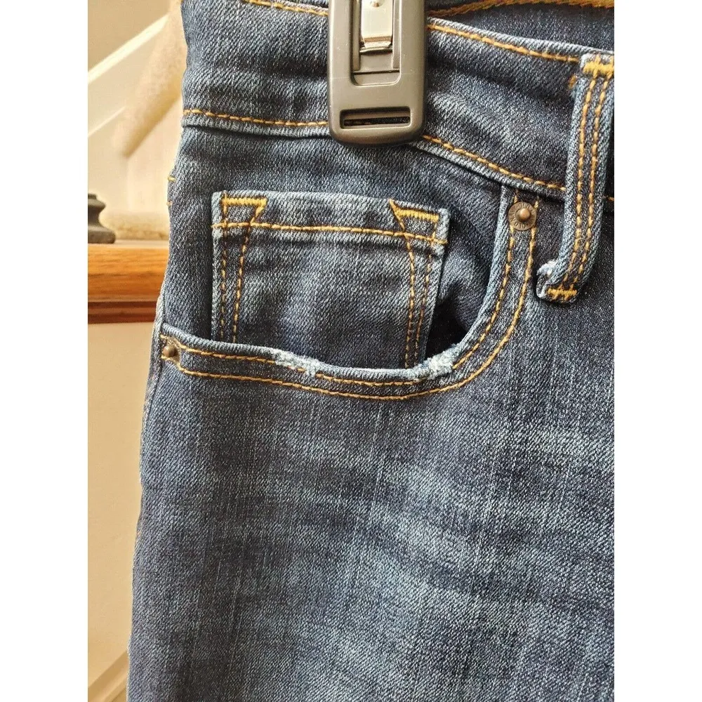 Old Navy Women's Blue Denim Cotton Mid Rise Curvy Bootcut Jeans Pants 8 Short - Image 4