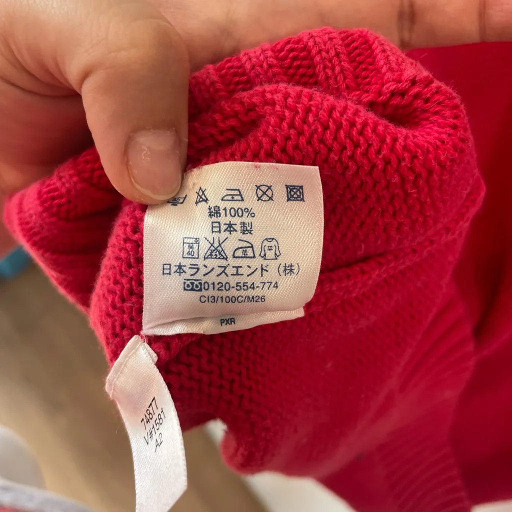 Vintage Lands' End Women's Vibrant Red Crew Neck Sweater sz Large(14 - Image 5