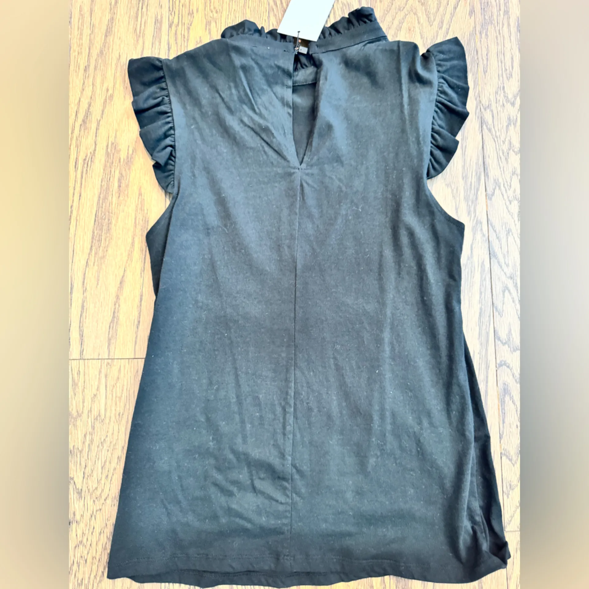 Black Ruffle Sleeve Women's Top - Image 2