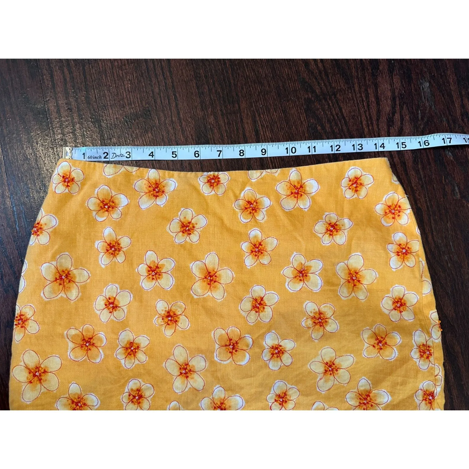 Muse Orange Floral Mini Skirt Size 8 - Image 7