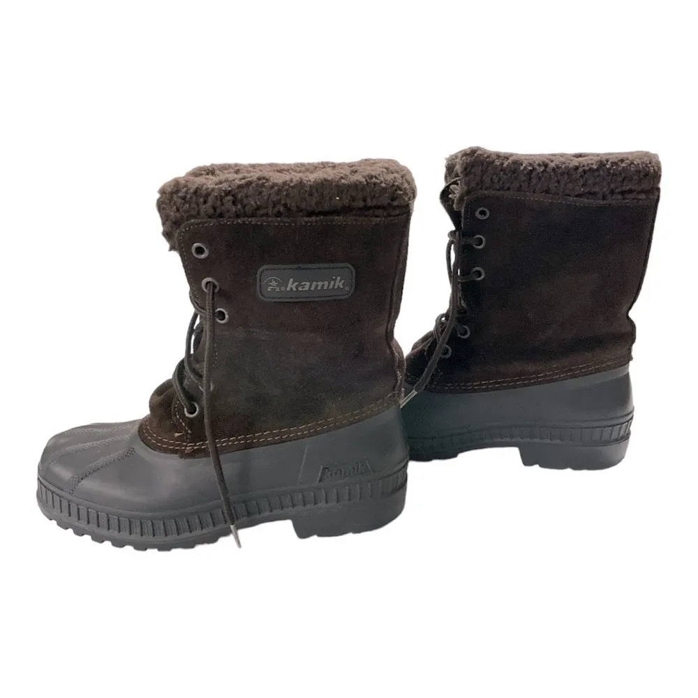 Kamik Waterproof brown suede duck boots size 4 M womens - Image 3