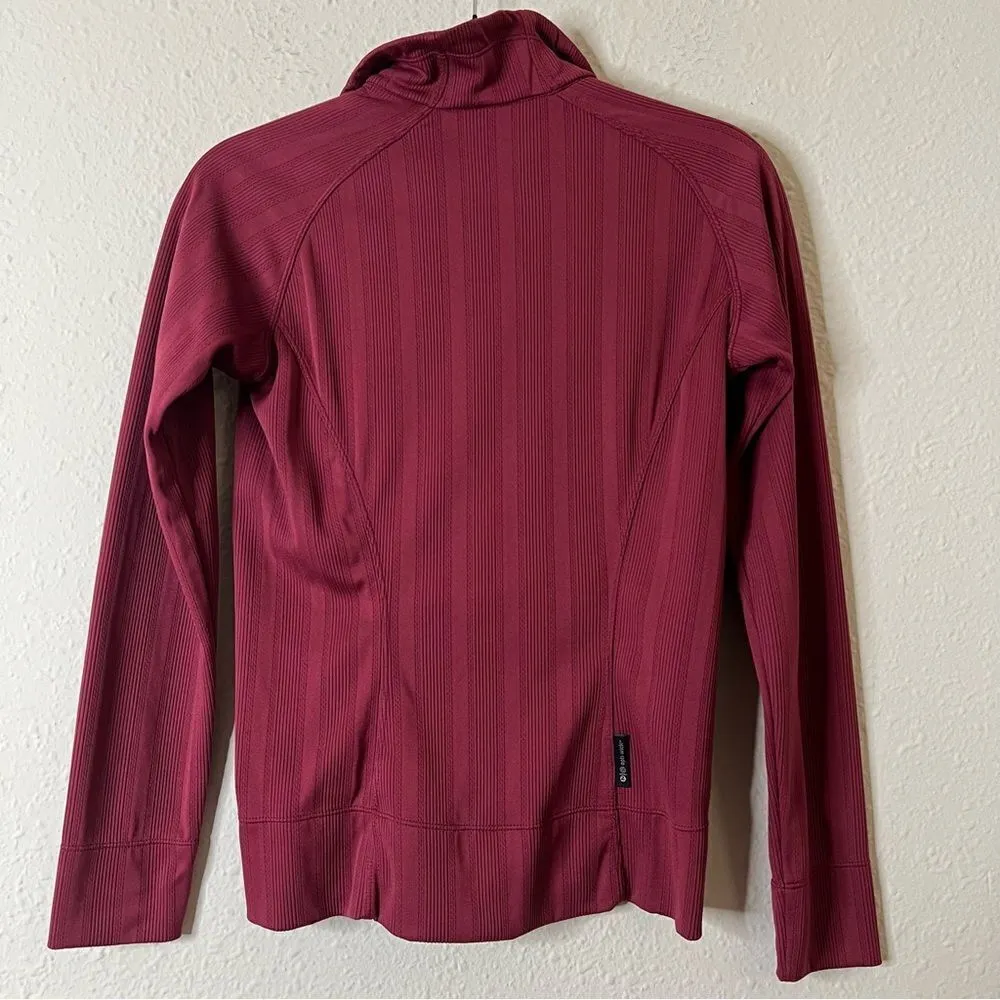 Merrell Long Sleeve Base Layer Quarter Zip Burgundy Size XS - Image 4