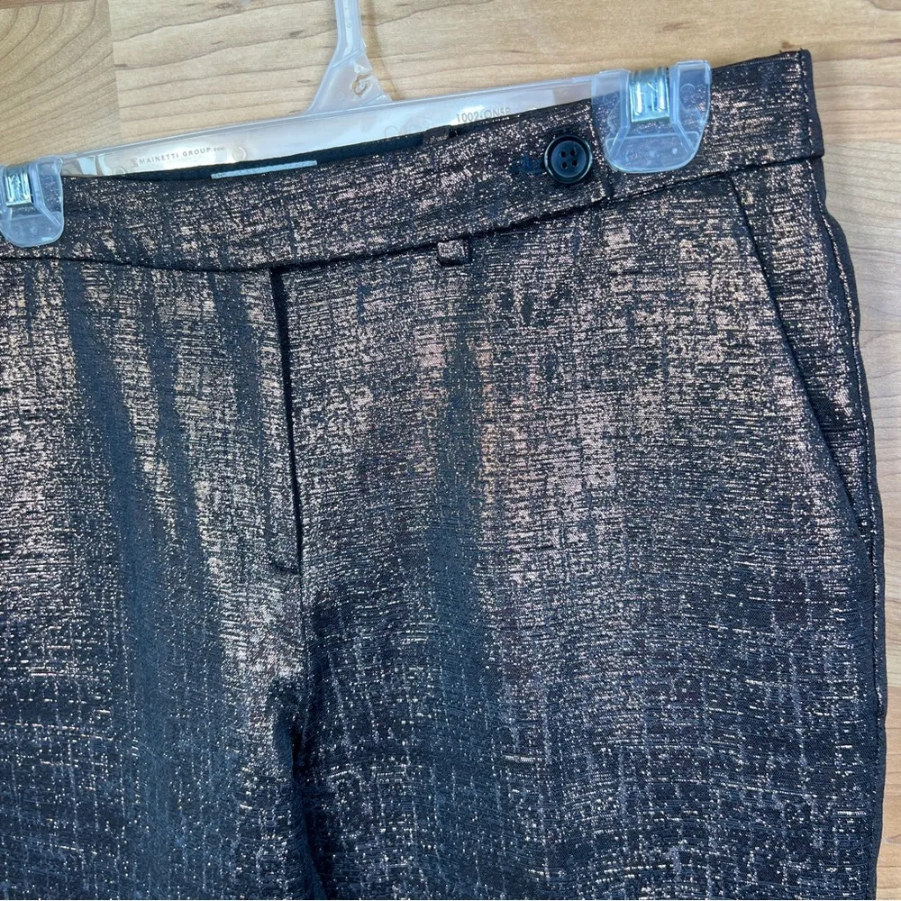 Pure Collection Size 6 Cropped Bronzed Lined Pants W/Front and Back Pock… - Image 5