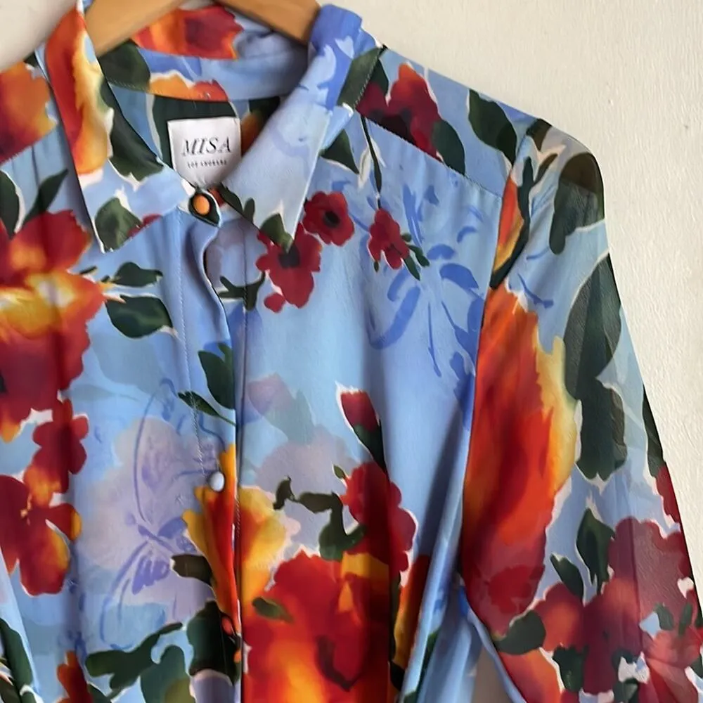 MISA Marsala Floral Shirtdress - Image 4