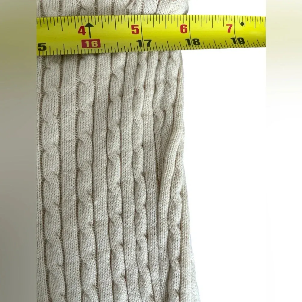 Ladies Jeanne Pierre Cable Knit Ivory Long Sleeve Sweater, Size Large - Image 5