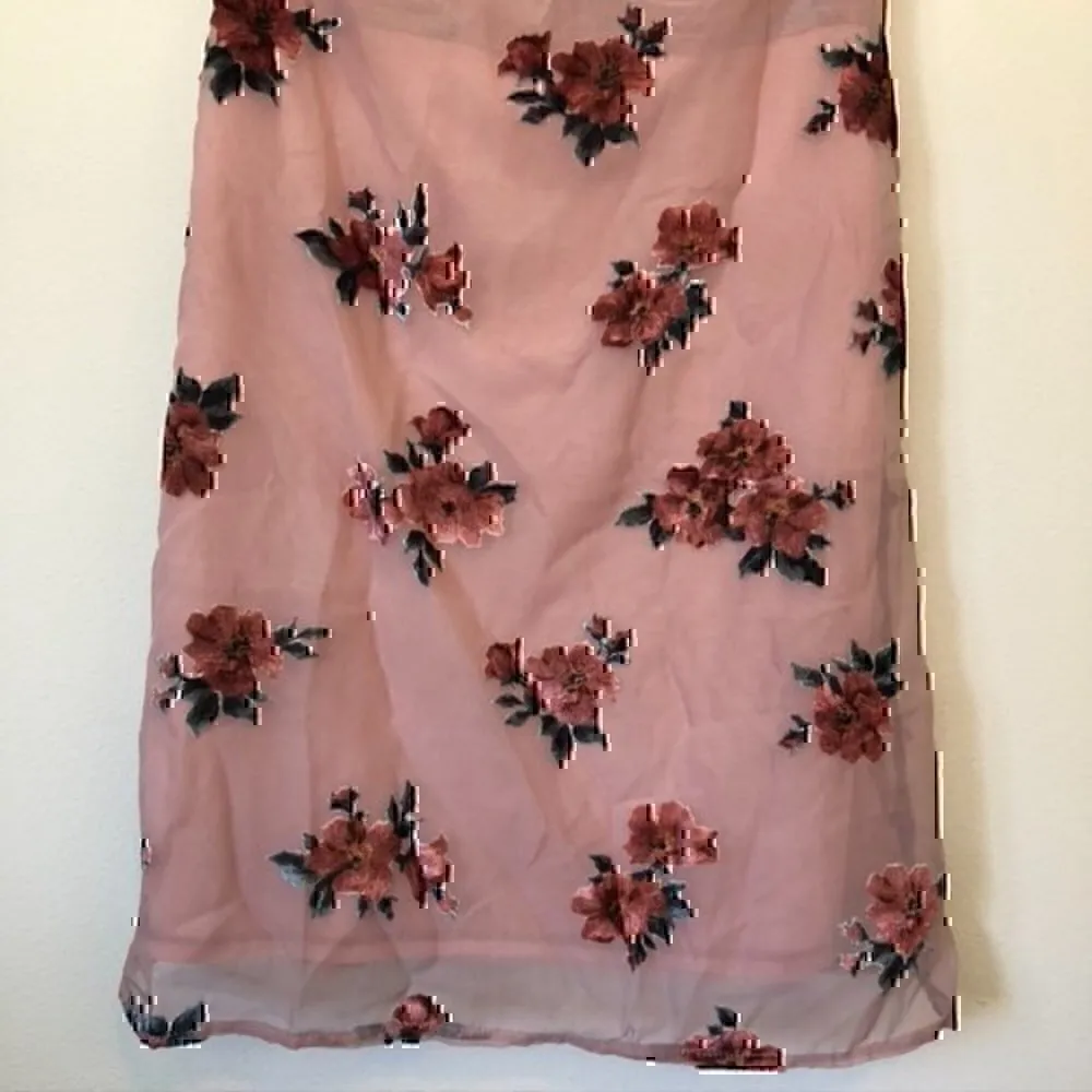 NEW NWT AMERICAN EAGLE AEO Pink Floral Velvet Cowl Neck Sleeveless Slip Dress XS - Image 6