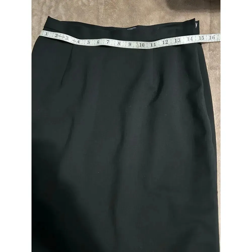 Harold's Wool Straight Skirt Size 8 Black Vintage Office Work Classic Italy - Image 4
