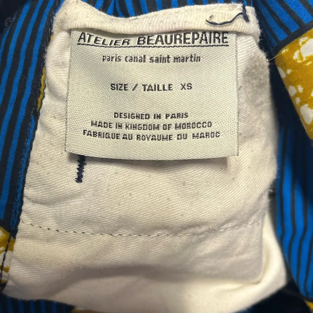 Atelier Beaurepaire A.B.P.C.S.M. blue and yellow abstract cotton overalls XS - Image 7