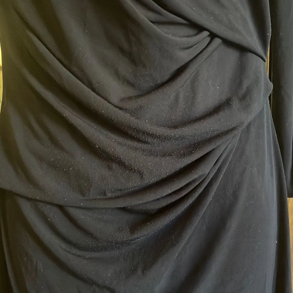Vince Camuto 🔴  Women's Long Sleeve Drape Waist Dress Navy Size 10 - Image 4