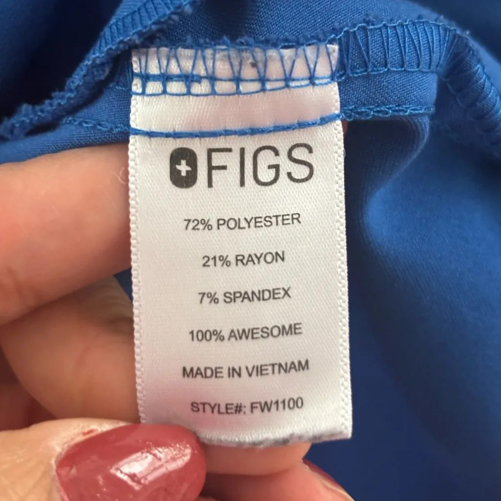 Figs Royal Blue Women's Short Sleeve Blue Top - Image 7