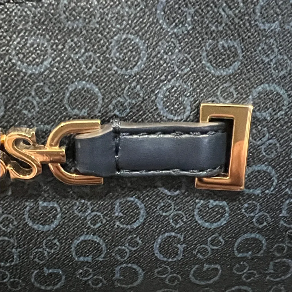 GUESS | Navy Shoulder Bag w/ Crossbody Strap - Image 5
