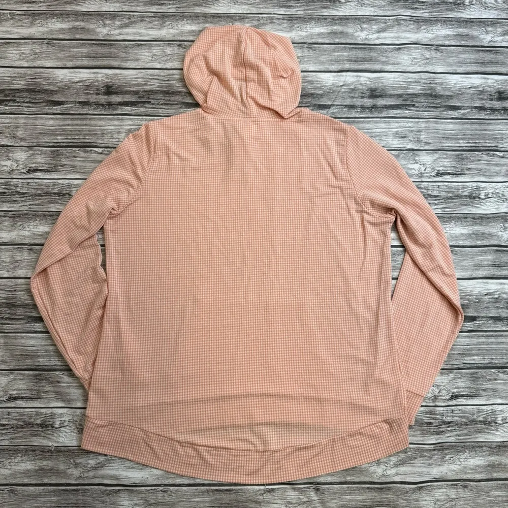 Weatherproof Vintage Womens Lightweight Hoodie Orange White Gingham M Med Medium - Image 4