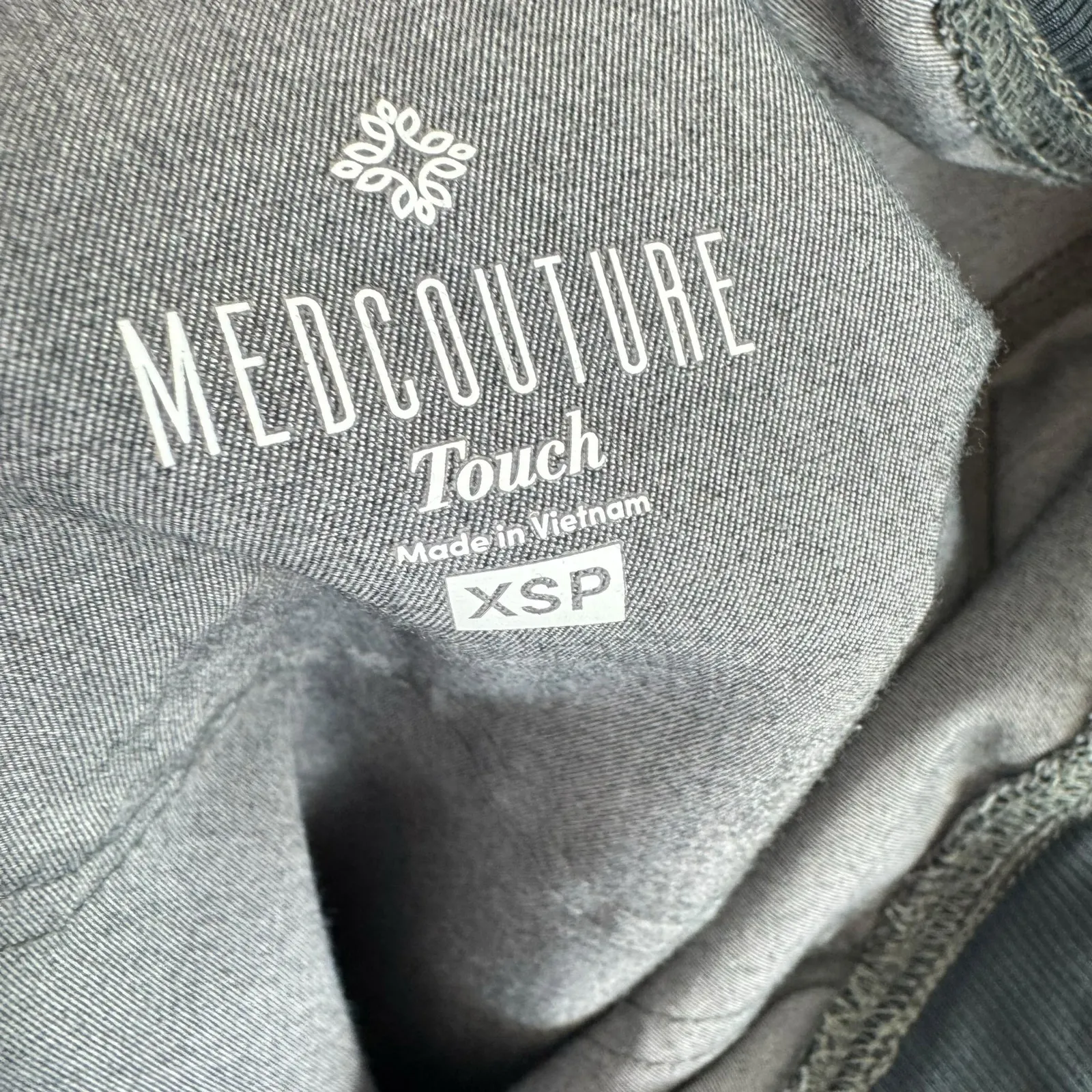 MED COUTURE Touch Gray Slat Heather Drawstring Jogger Scrub Pants Size XSP - Image 8