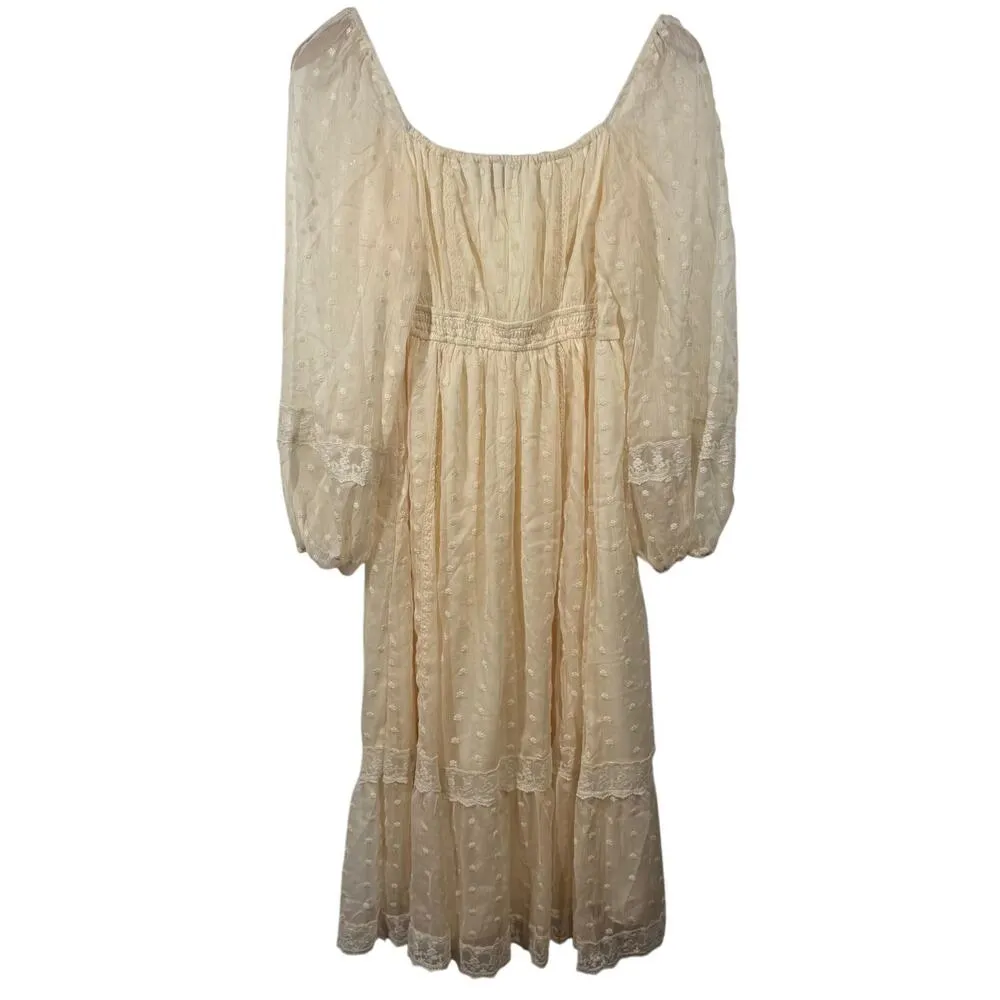 A Collective Story Dress Women M NWT Cream Midi Cream Lace #AD0181 - Image 2