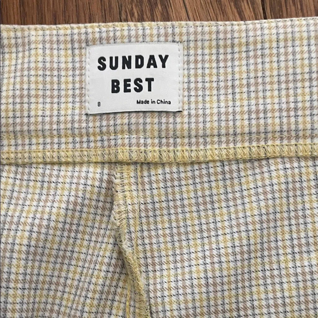 Sunday Best Yellow Plaid Skort Size 8 - Image 2