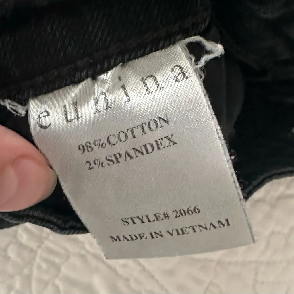 Eunina Black High Rise Distressed Denim Cutoff Shorts Women’s - Image 6