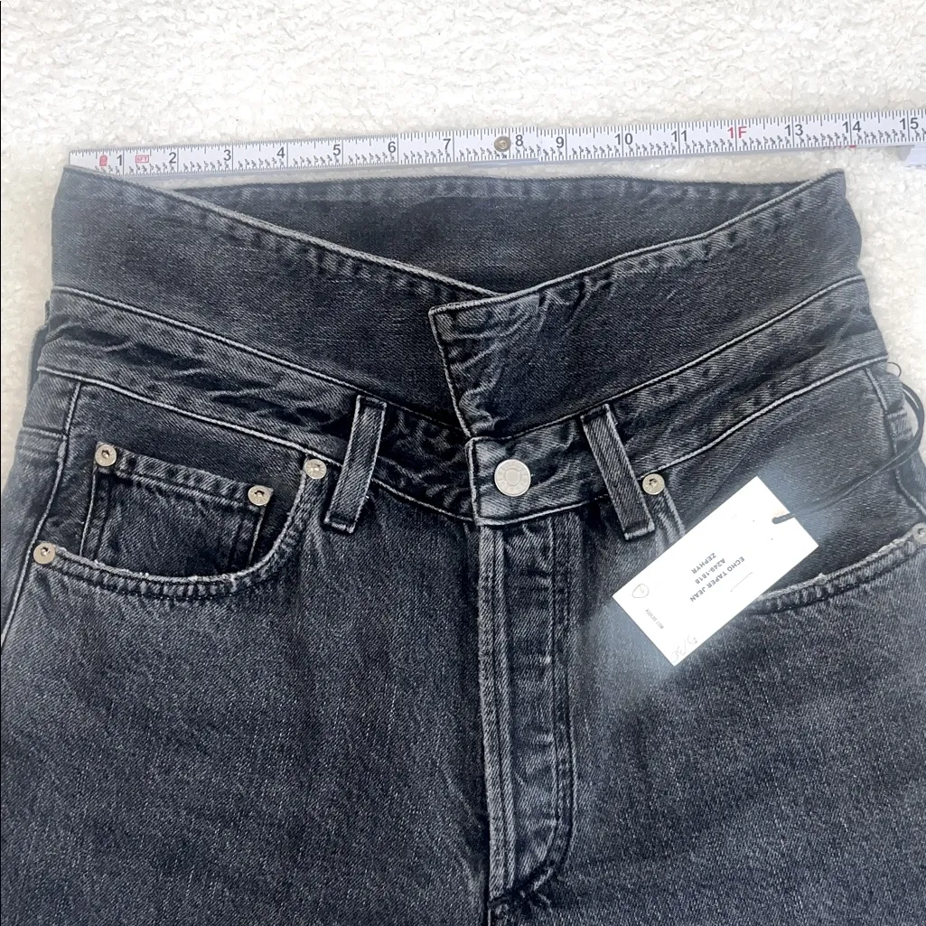 Agolde Echo Taper‎ Jean Flip Waistband Zephyr Wash Black Size 27 NWT - Image 4