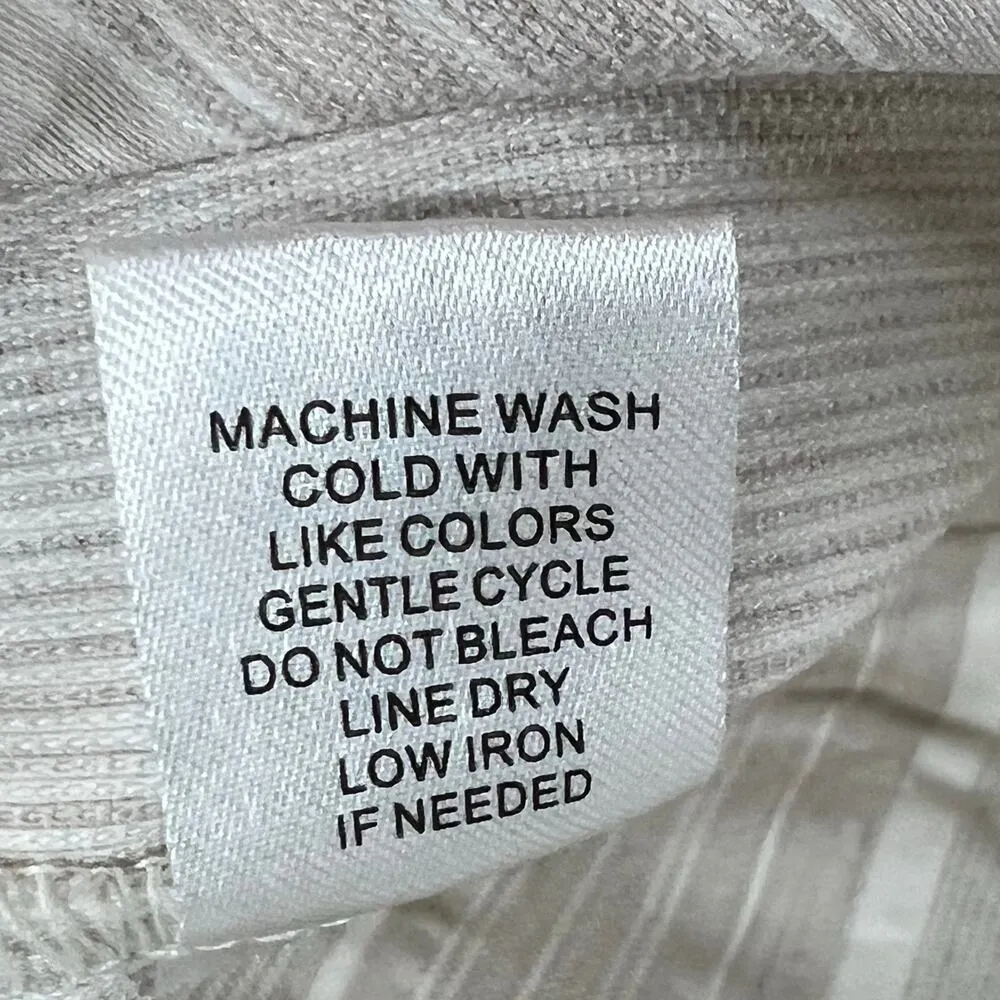 Jenna Rose Pants Womens 16 Cream White Stripe Pull On Lace Hem High Rise Coastal - Image 12