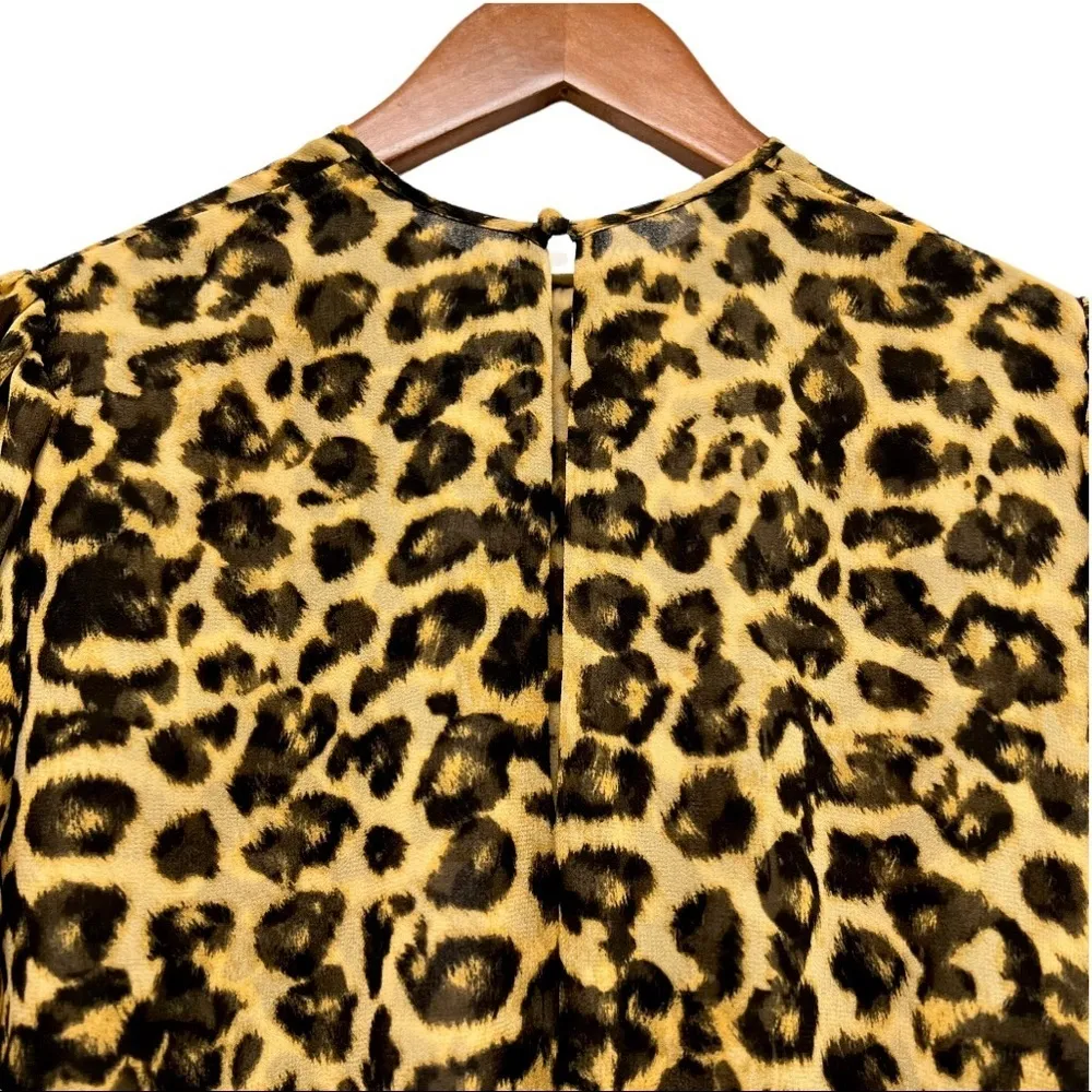 MISA Los Angeles Katia Leopard Print Ruffle Long Sleeve Mini Dress Size XS. NEW - Image 8