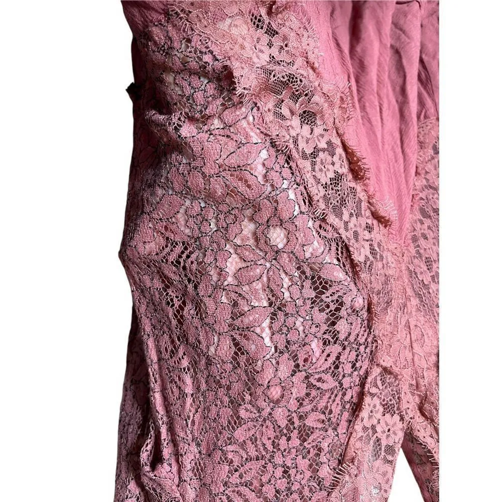 Free People Tell Tale Dusty Mauve Lace Tunic Dress Size‎ Small - Image 8