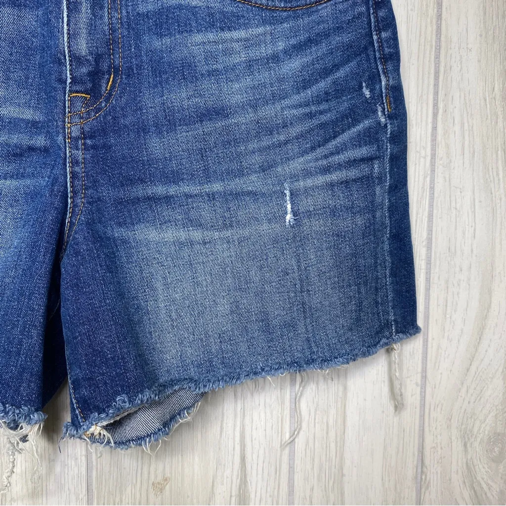 Madewell High-Rise Denim Shorts in Glenoaks Wash Cutoff Edition Raw Hem size 26 - Image 7