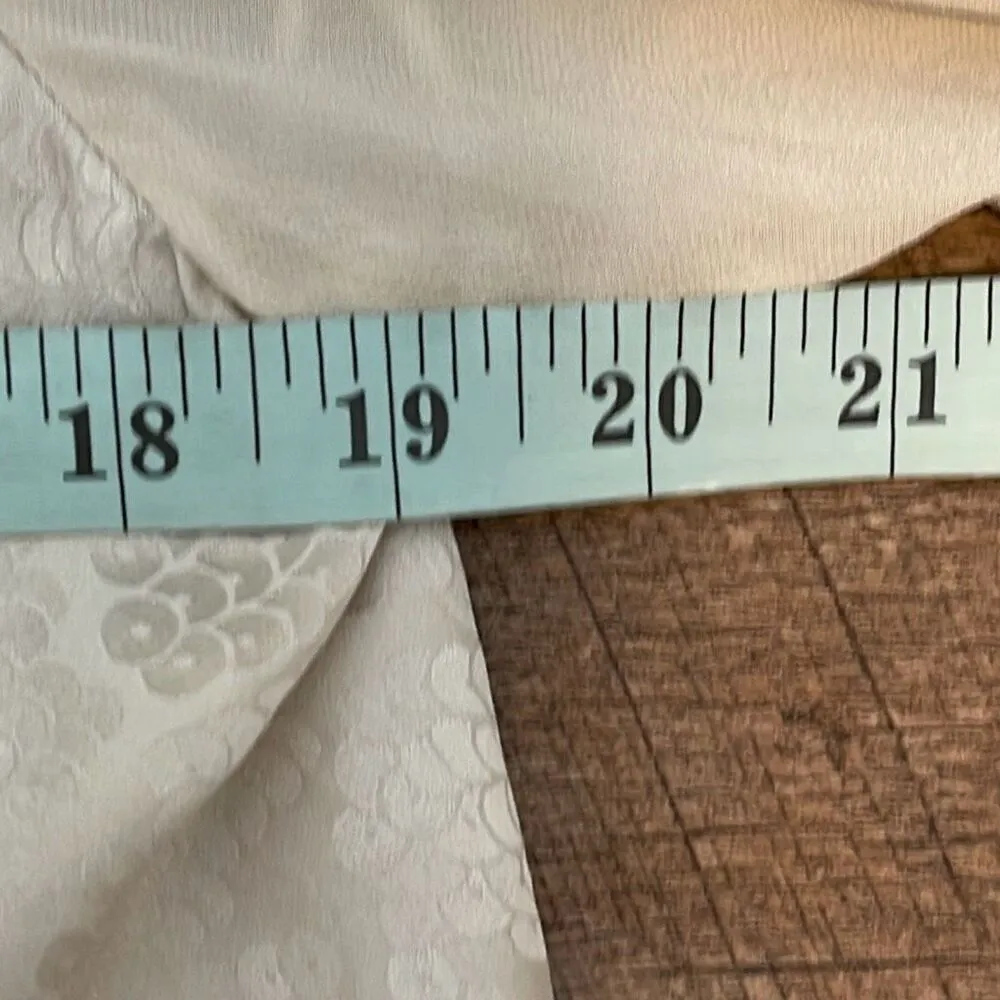 Rebecca Taylor Womens Snakeskin Silk Jacquard Long Sleeve Blouse Cream Size 2 Me - Image 10