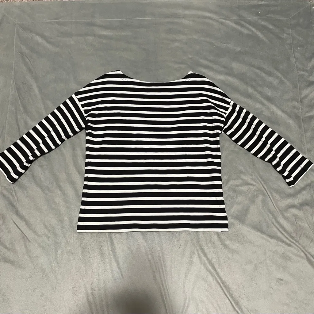 Kate Spade Black White Striped Top EUC Size S - Image 6