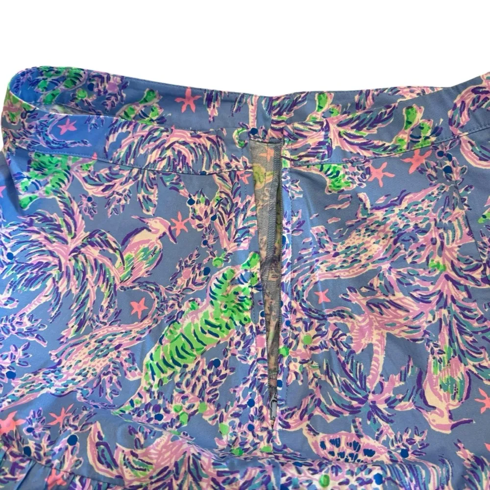 Lilly Pulitzer - Blue Floral Rosalie Ruffle Mini Skirt Sz 4 - Image 8