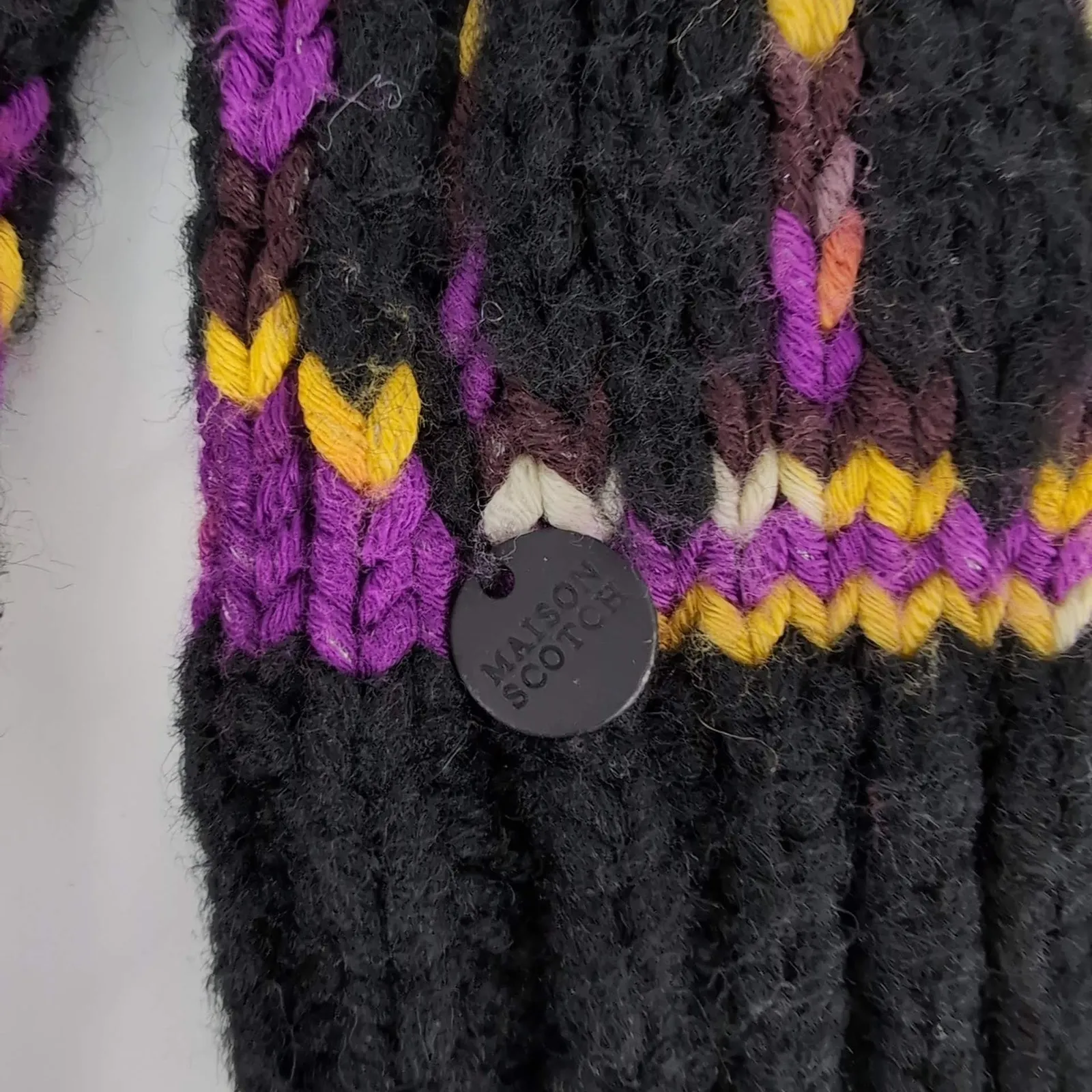 Scotch & Soda La Bande Maison Black Purple Fair Isle Wool Blend Sweater - Size S - Image 8