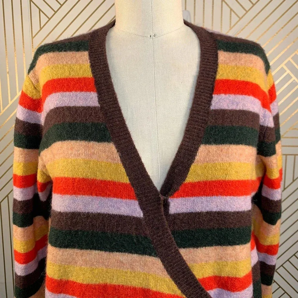 Madewell Wrap-Front Pullover Sweater in Stripe‎ - Image 4