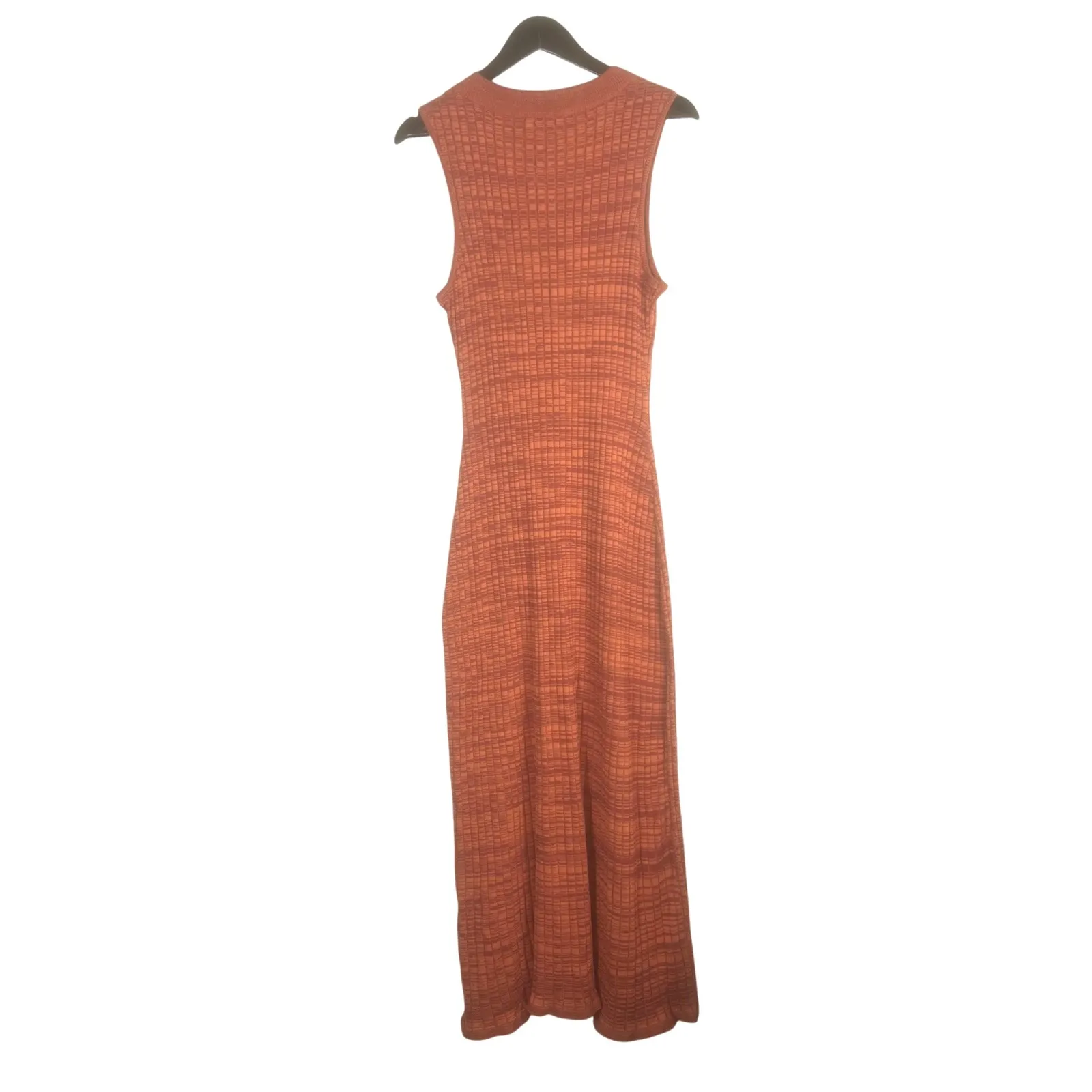 MINKPINK Women's Knit Maxi Dress XL Orange Sleeveless Ribbed Cotton Fall Stretch - Image 8