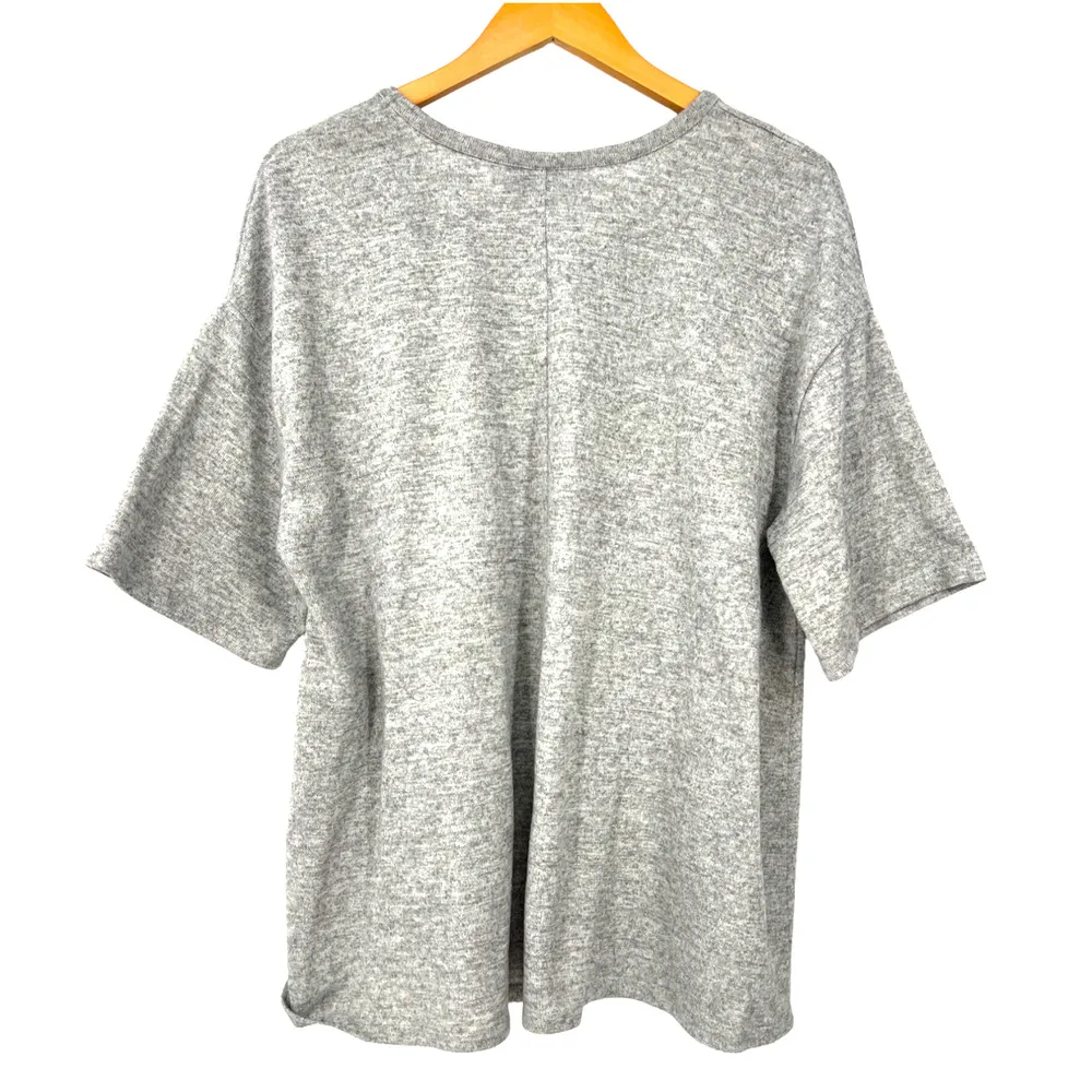 Lane Bryant | 18/20 | Pearl Studded Heathered Gray Crewneck Short Sleeve Top - Image 6