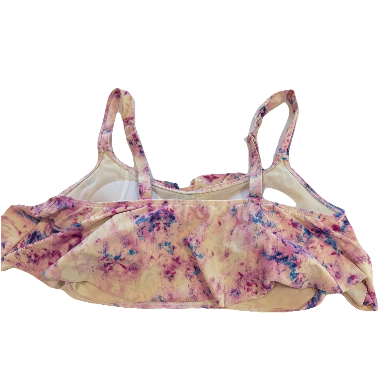 Torrid Pink Tye Dye Wireless Flounce Bikini‎ Top Size 1X - Image 4