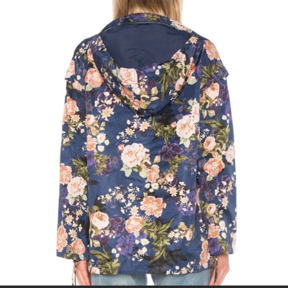 LPA X Anthropologie Jacket 360 Hoodie Windbreaker Waterproof Floral Blue Pink - Image 5