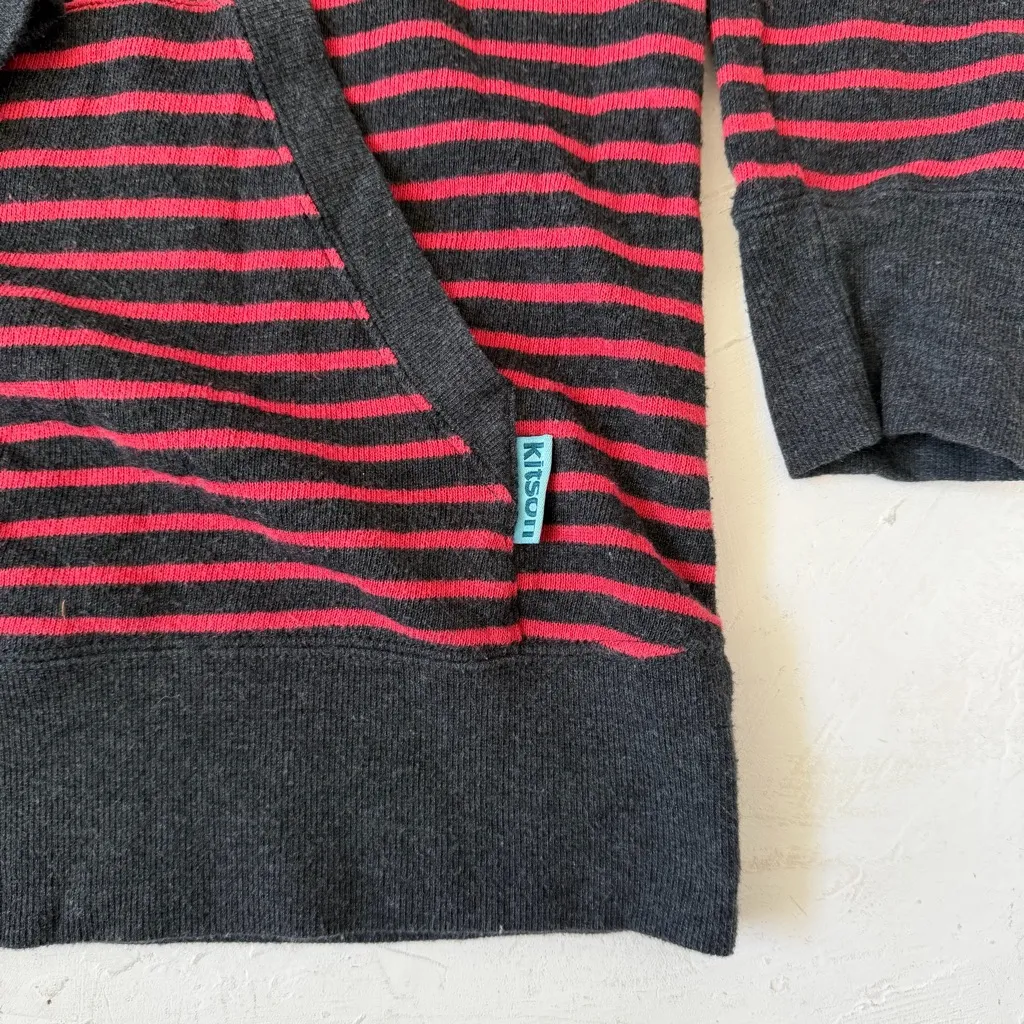 Kitson x UNIQLO Women's Striped Red and Black Hoodie Size M Size M - Image 4