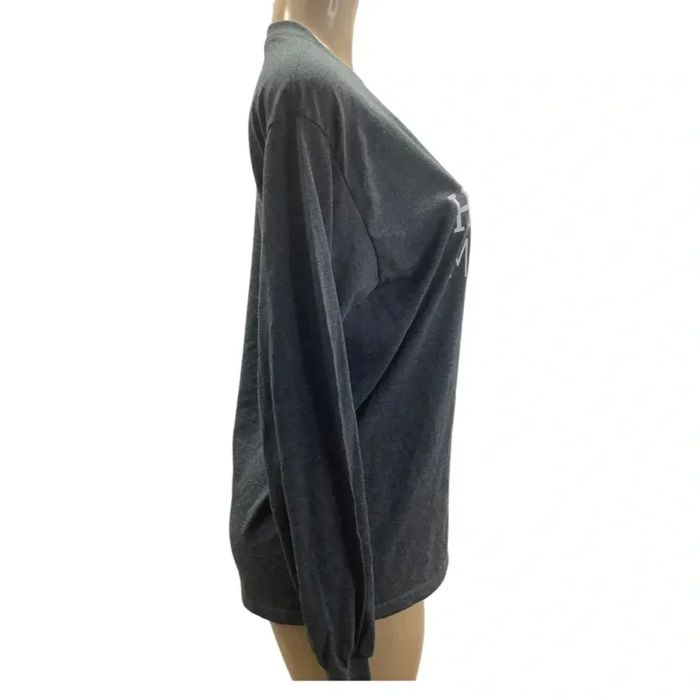 Gildan Size Medium Heavily Meditated Grey Long Sleeve Tee. New without Tags - Image 2