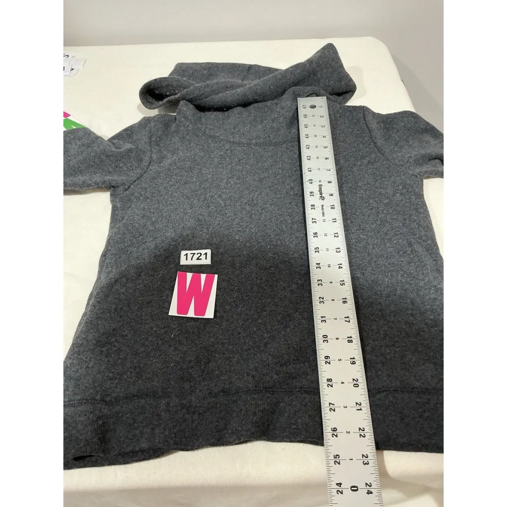 Womans J. Crew Gray Pullover High Neck Sweatshirt Medium Shearling Lined - Image 6