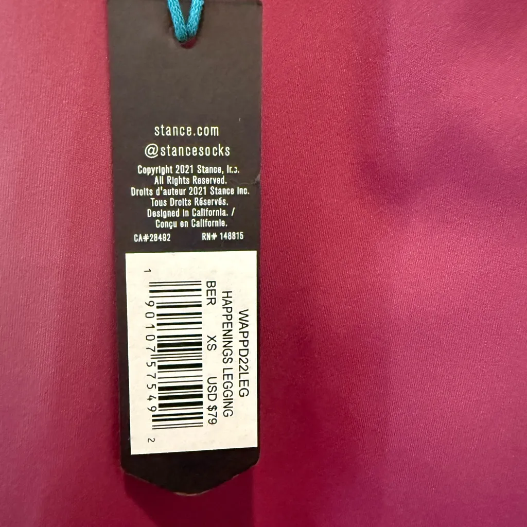 STANCE Happenings Leggings‎ in Berry size XS NWT Purple - Image 7