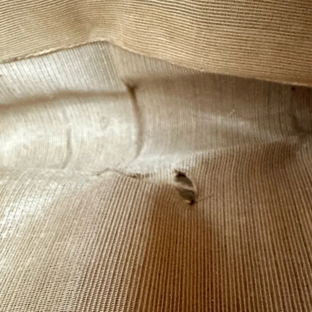 Natural Rafia Envelope Clutch Navy Stripe Vintage 60s 70s Disco Nautical Classic Brown - Image 12