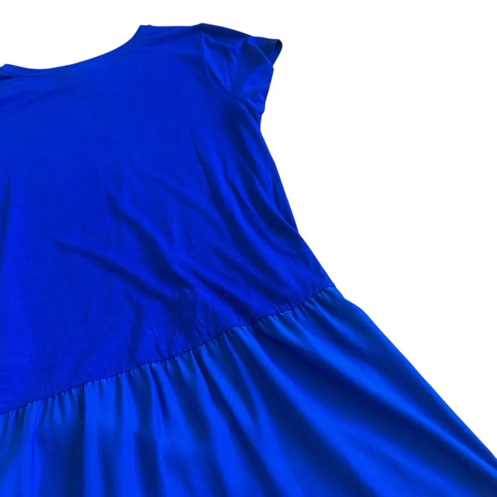 Dolan Anthropologie Royal Blue High Low Mini Dress Stretch Knit Size Medium - Image 7