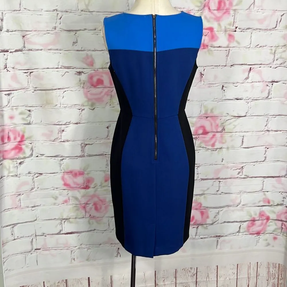 Loft sleeveless blue black color block business professional office work dress s - Image 4