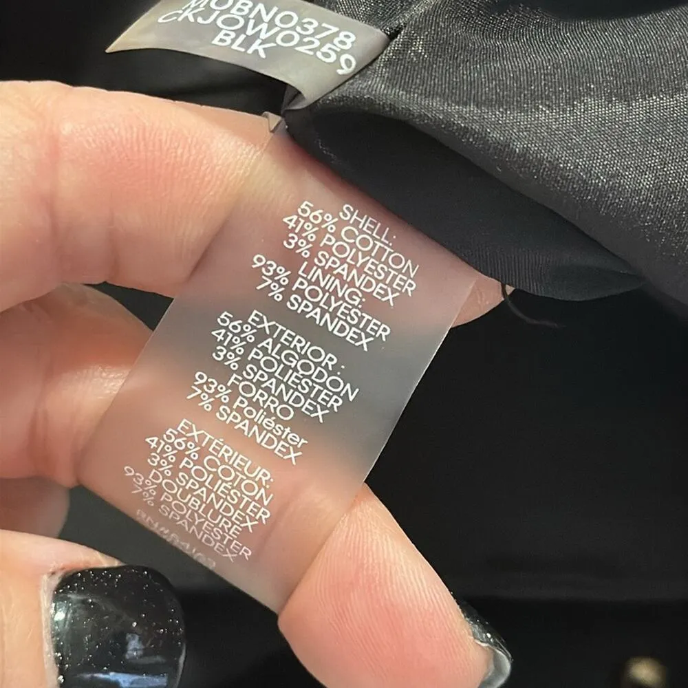 Calvin Klein women’s sz 12 black straight skirt with ruffle belted and back zip - Image 5