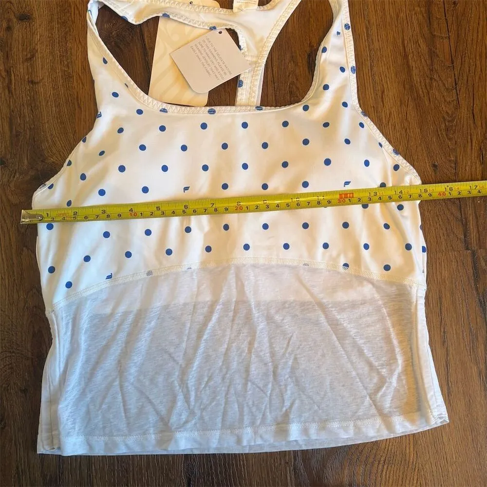 Fabletics Women's M Blue Polka Dot Racerback Sports Bra Yoga Gym - Image 9